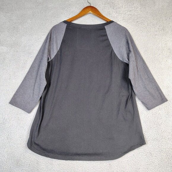 Torrid T-Shirt Womens 1 Black Gray Wild And Free Graphic Print Raglan Sleeve NWT - Picture 2 of 10